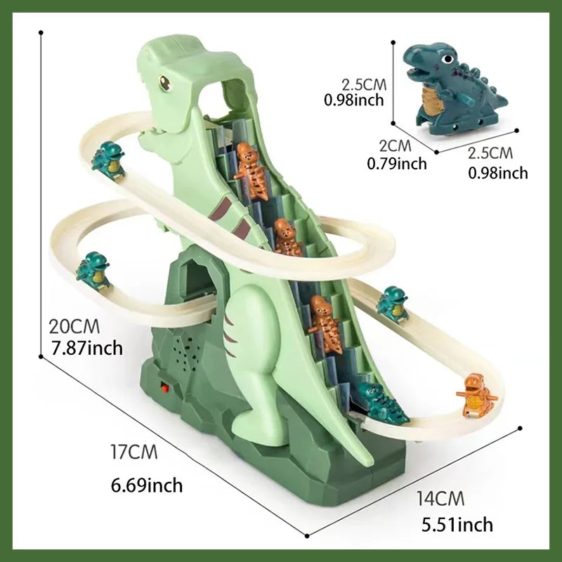 Dino Slide™ – Mini berg-och-dalbana kul - Dino glidbana
