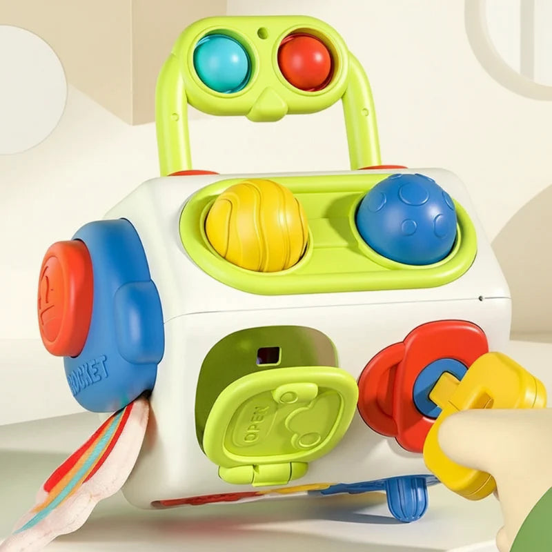 BusyCube – Smart & lekfull – Montessori Fidget Kubus 10-i-1