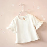 Girls Trumpet Sleeve Top – Elegans & komfort – Spetsärmar