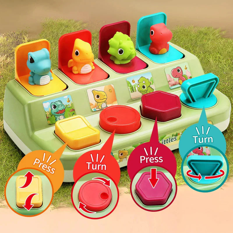 Pop Up Activity Toy – Upptäcka & lära – Sensoriska babyleksaker