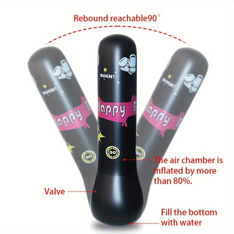 BopBag – Roligt & Aktivt – Uppblåsbar boxningssäck med handskar