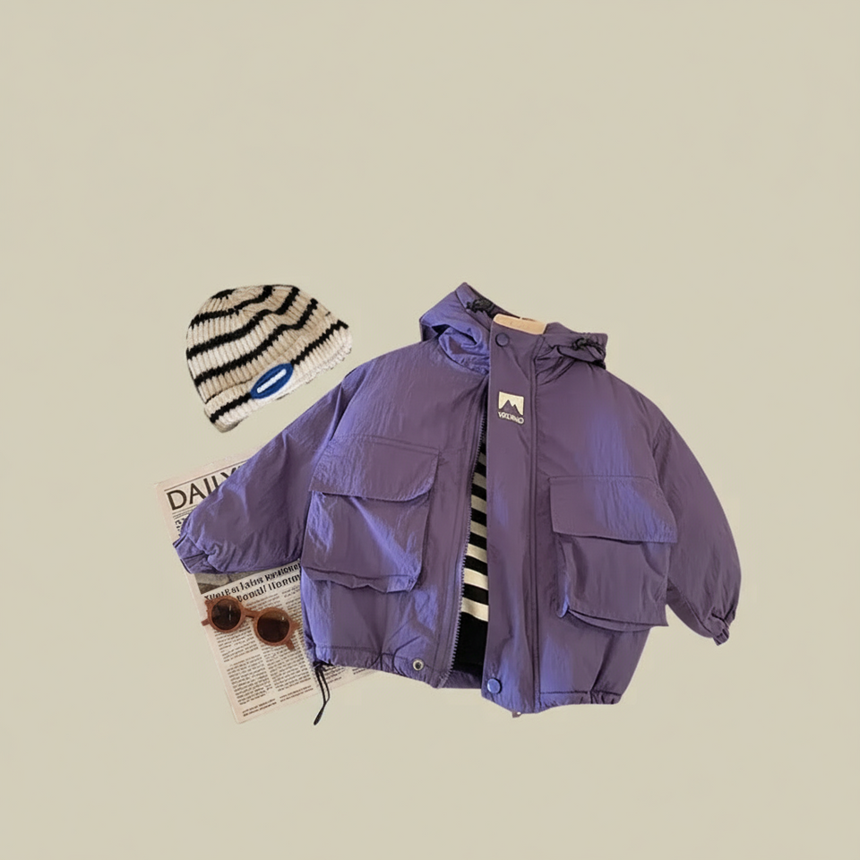 LiloWear – Vindtät och vattenavvisande – Barnvindjacka med huva