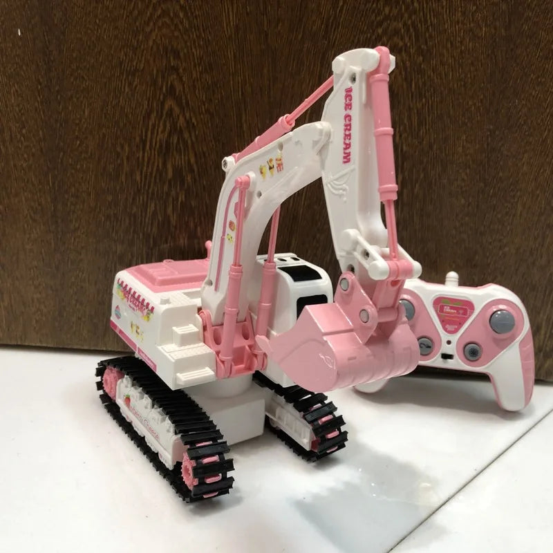 Pink Power Digger™ – Grävparty för flickor - Radiostyrd grävmaskin