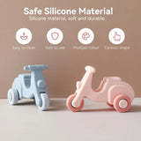 Montessori Silicone Toy Car – Säker & bettvänlig – Bittleksak i silikon i form av ett fordon