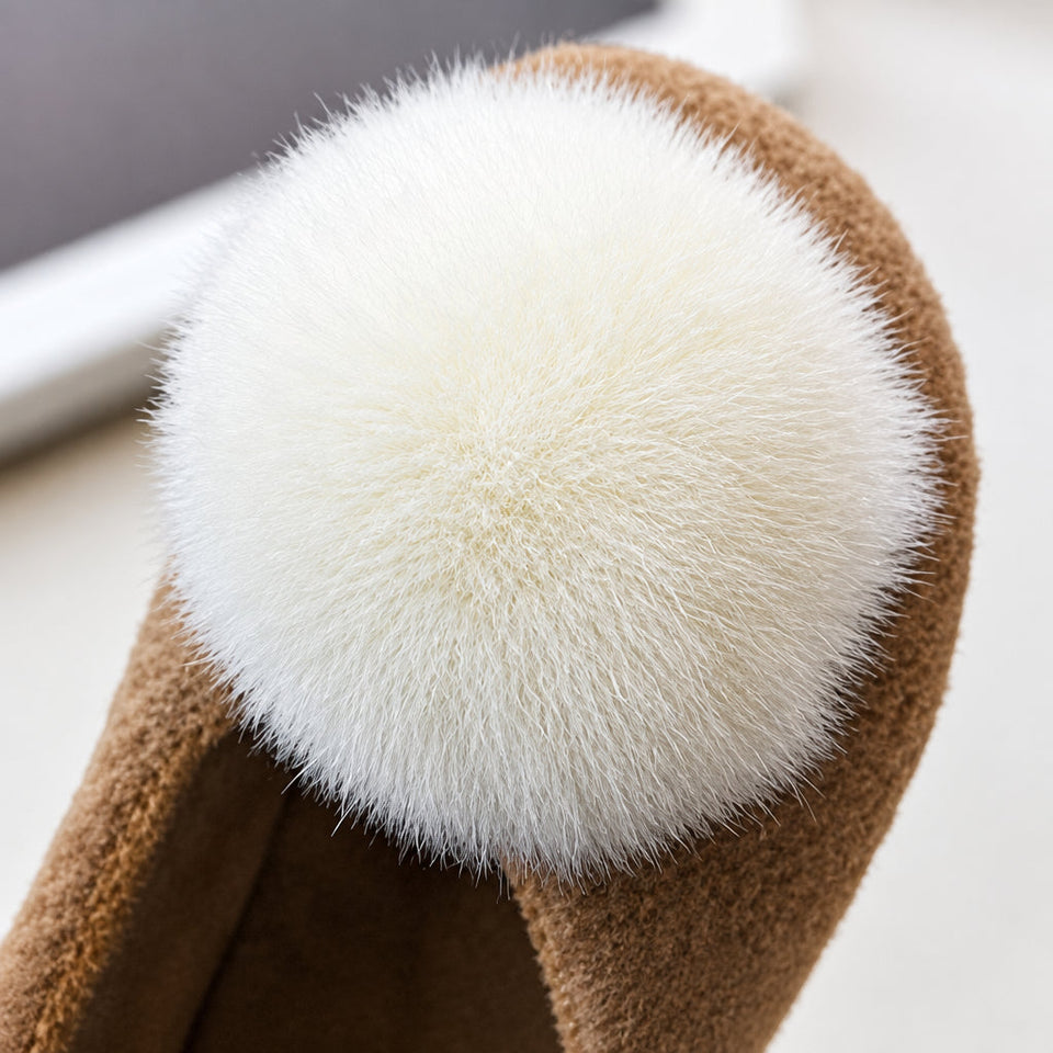 SoftSteps –  Varmt & mjukt – Flickor skor med plyschpompon