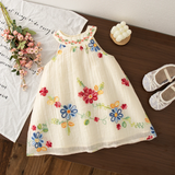 MiniFlora – Lätt och charmig – Broderad klänning för småflickor