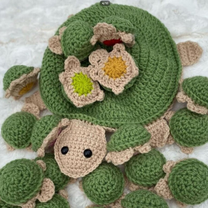 Turtle Crochet Memory Game™ - Träna minnet - Sköldpadda memoryspel