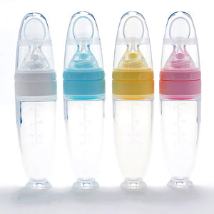 Silicone Feeding Bottle™ -  Matstund med sked - Matningsflaska i silikon