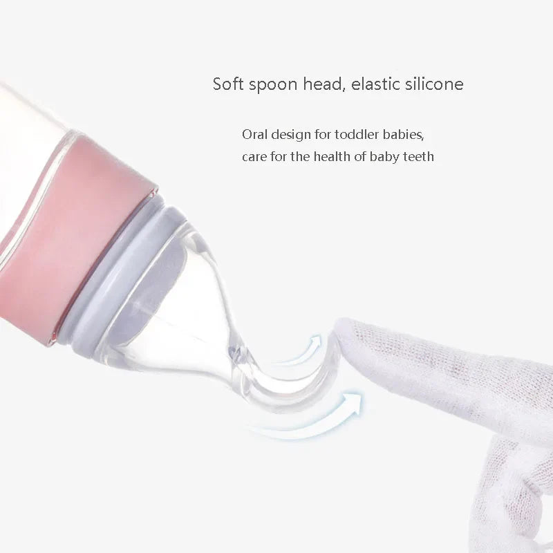 Silicone Feeding Bottle™ -  Matstund med sked - Matningsflaska i silikon