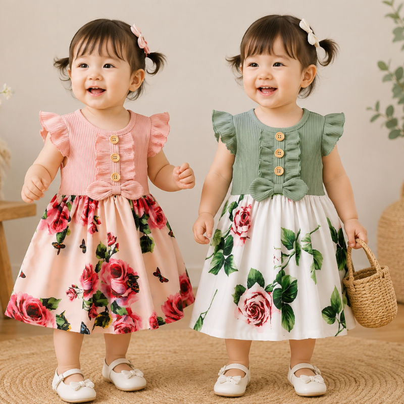 Garden Dress – Sommar & Fräscht – Blommig klänning för flickor