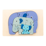 Animal Puzzle™ – Upptäck och lär – Tecknad träpussel