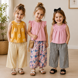 Sleeveless Tops & Pants – Mjuk & elegant – Sommarset för barn