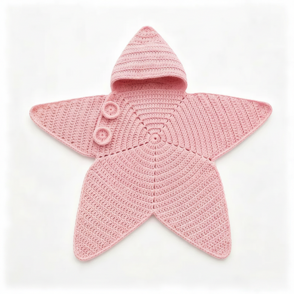 CozyStar – Mjuk & handgjord – Stickad babyoverall med stjärnformad design