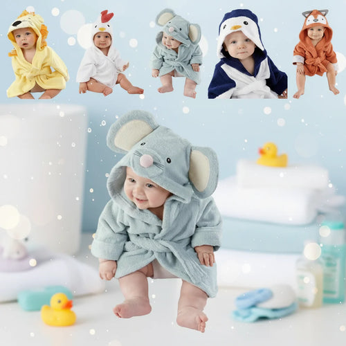 CozyNest – Mjuk och absorberande – Badrock med djurmotiv