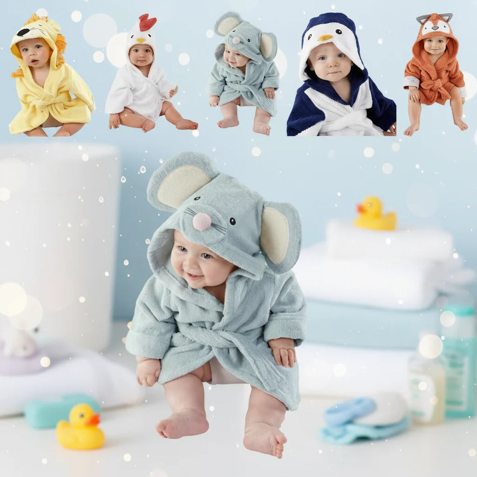 CozyNest – Mjuk och absorberande – Badrock med djurmotiv