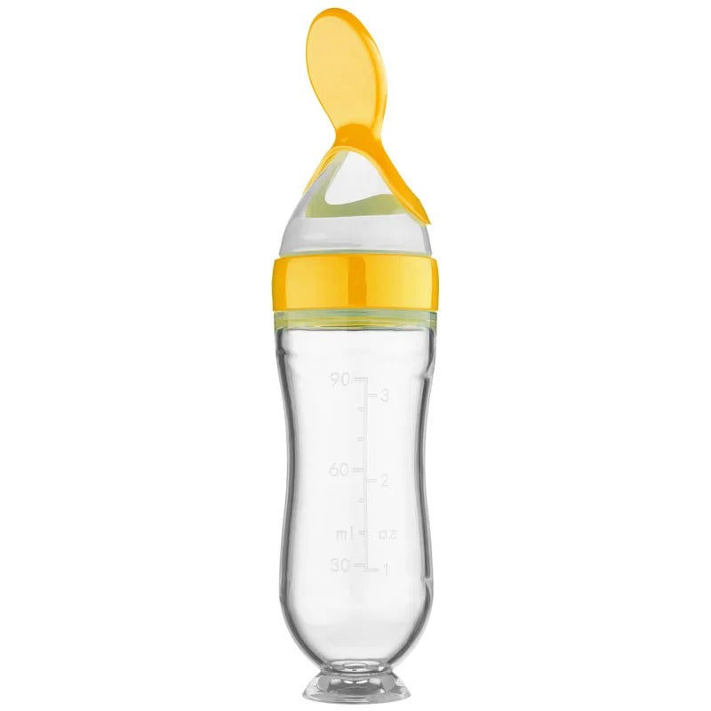 Silicone Feeding Bottle™ -  Matstund med sked - Matningsflaska i silikon