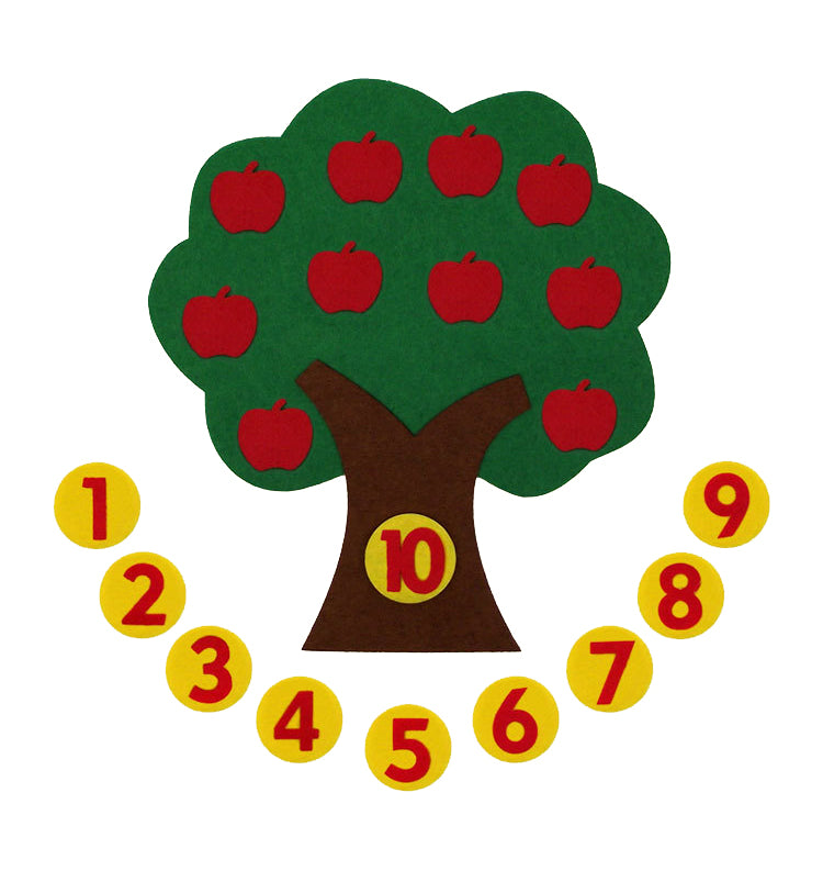 Felt Math Tree™ - Fruktig sifferjakt - Matteverktyg av filt
