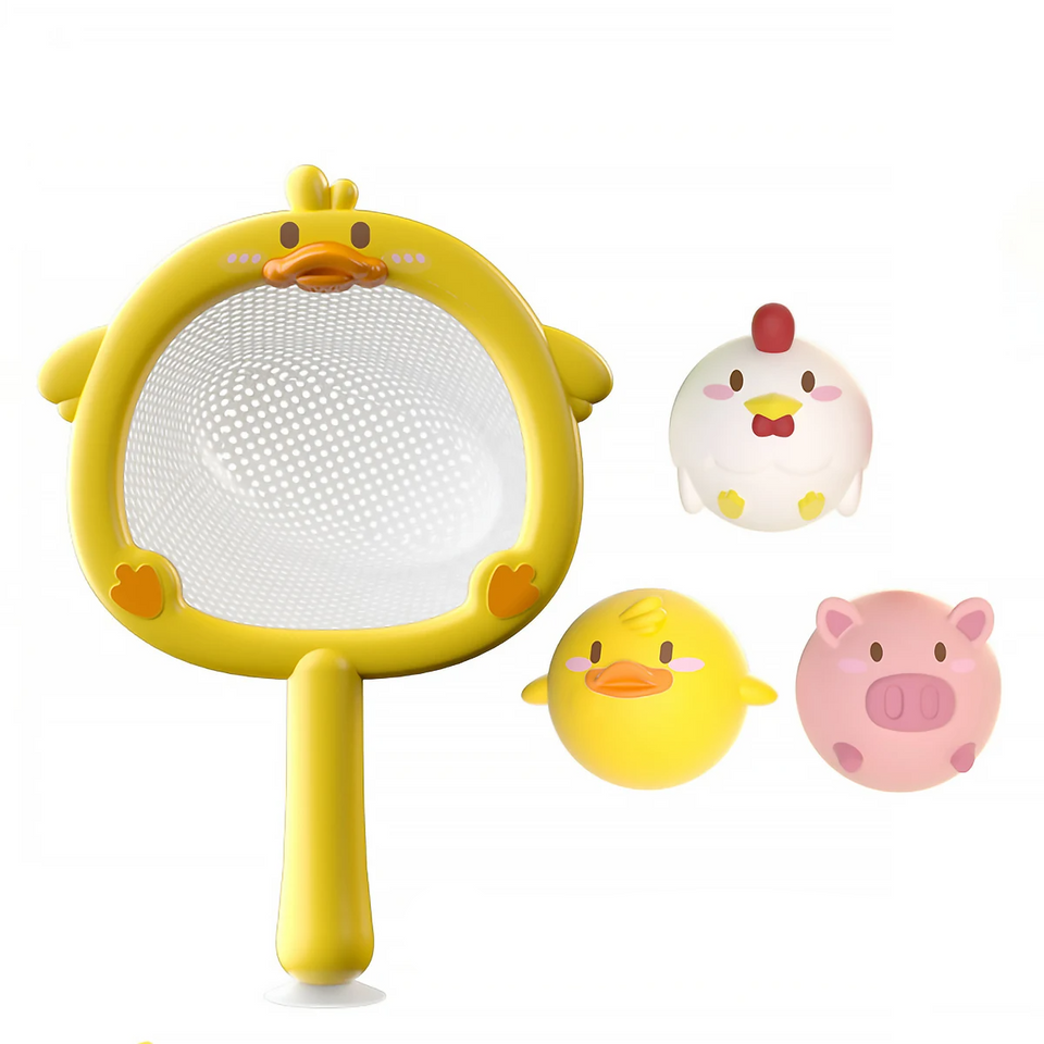 Squeaky Splash™ – Badkalas - Fisknät i badkaret
