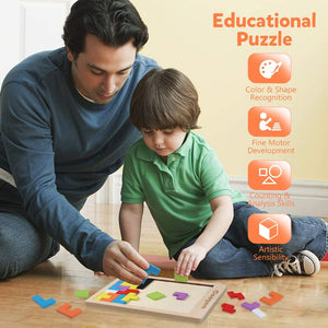Woods™ - Montessori Tetrispussel I Hjärnspelet för ditt barn