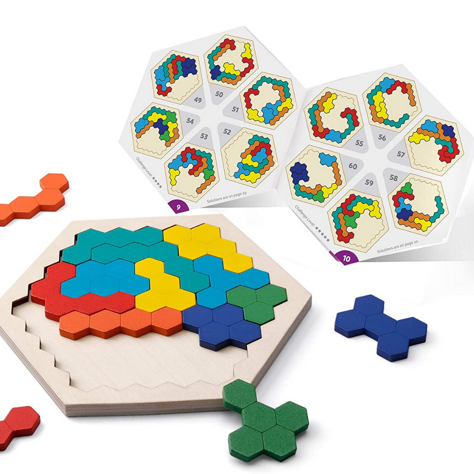 Hexagon Puzzle™ - Geometriskt pussel | Oändliga lösningar