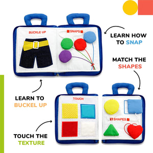 Quiet Book™ - Montessori aktivitetsbok | Utveckla din finmotorik